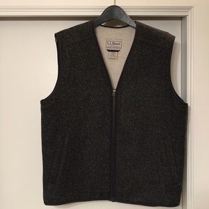 L.L. Bean Wool Zip Vest w/Fleece Lining
